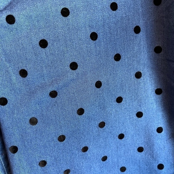 NWT Martha Stewart Polka Dot Knot Denim Jeans 16 blue black - Picture 3 of 9